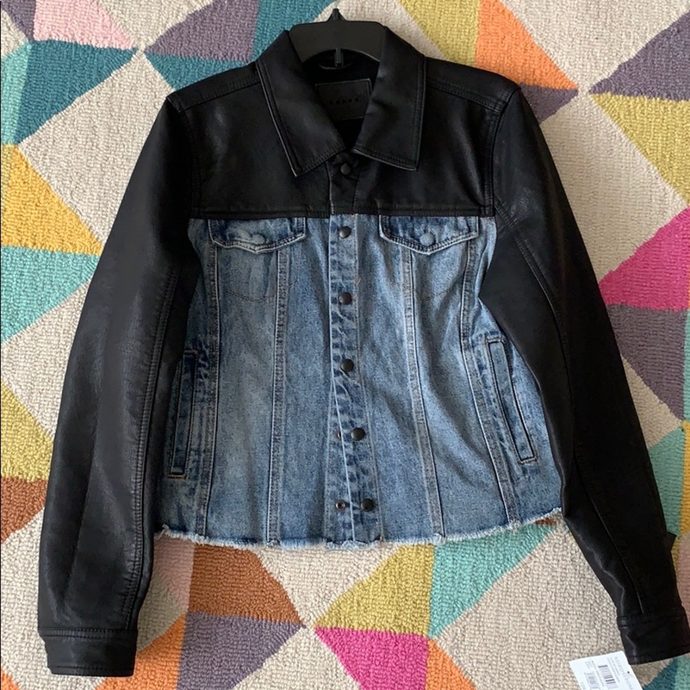 Denim & Leather Jacket - Medium